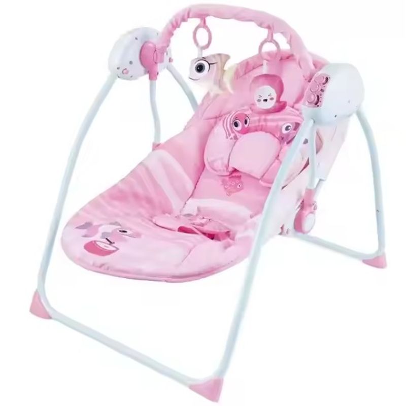 GENERICO - MECEDORA PARA BEBÉ CON MANDO A DISTANCIA ROSADO