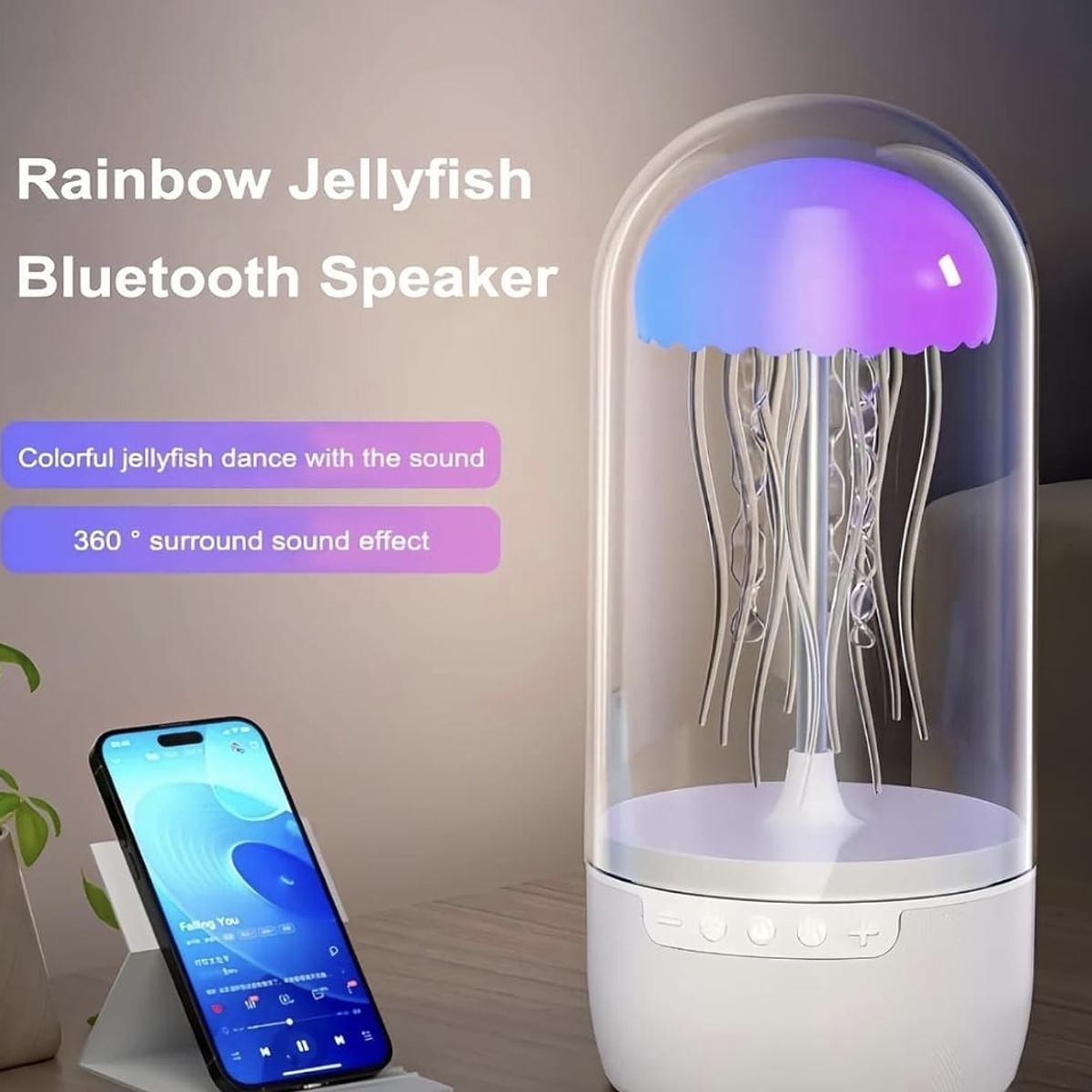 GENERICO - Lámpara de Medusas Altavoz Bluetooth