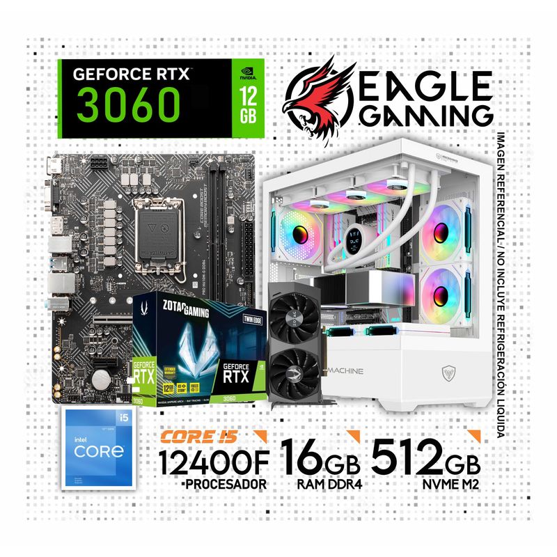 INTEL - PC GAMER CORE I5 12400F, GRAFICA RTX 3060 DE 12GB, RAM 32GB DE RAM, SSD 1TB