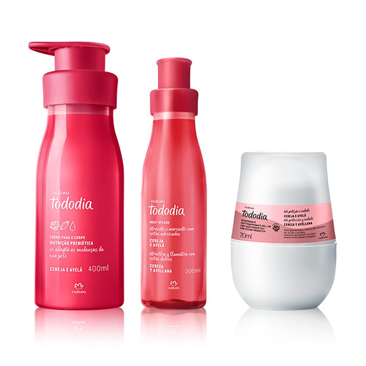 NATURA - TODODIA Cereza y Avellana Crema Cuerpo con Deo y Spray