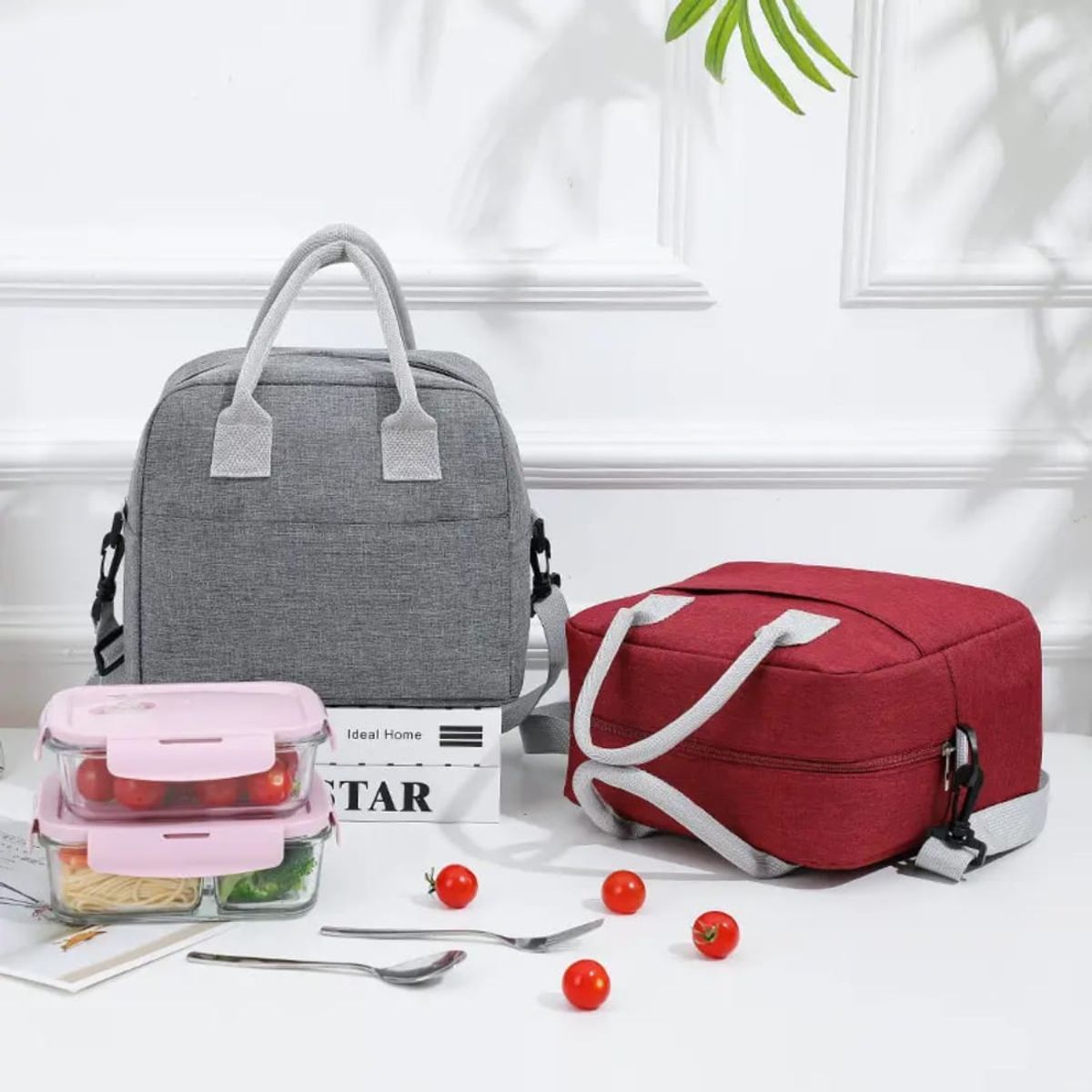 GENERICO - Lonchera Térmica Guinda Con Asas Reforzado