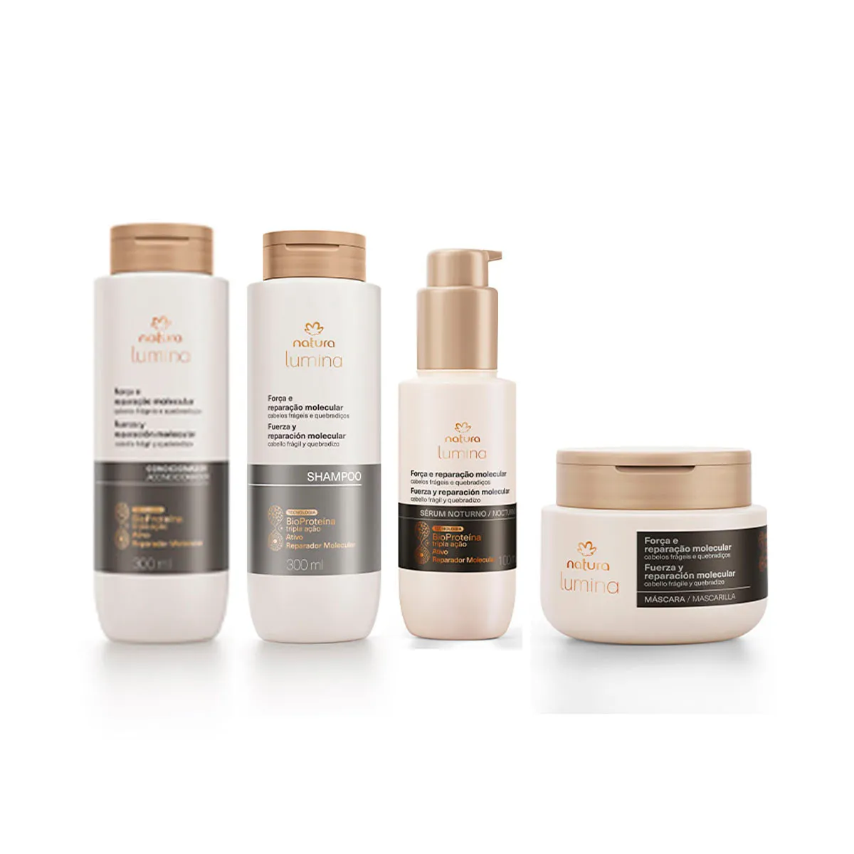 NATURA - Kit Lumina restauración y fuerza x4 SH ACC MASC SERUM