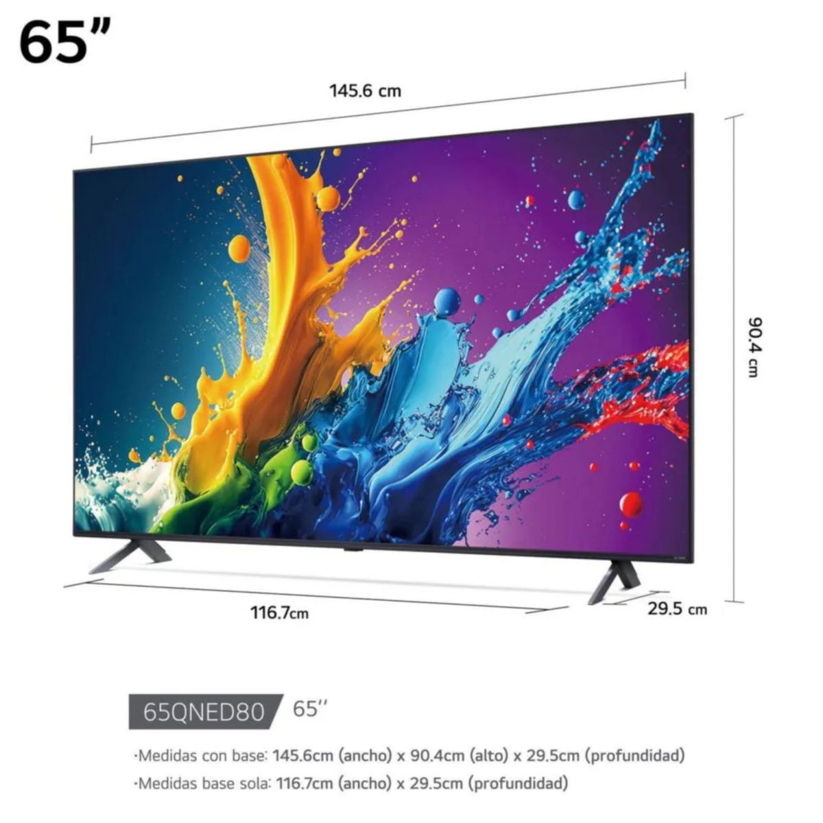 LG - Televisor LG QNED 65 UHD 4K ThinQ AI 65QNED80TSA