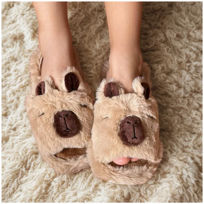 INSPIRA MARKET - Pantuflas de Capibara Biege Kawai