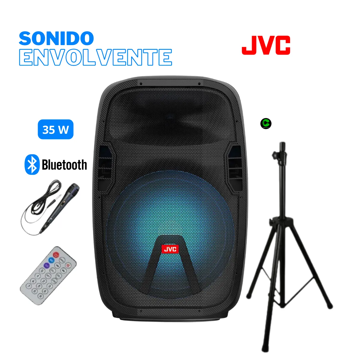 JVC - Parlante Party SPEAKER JVC XS-KY412PB 35 W BLUETOOTH Karaoke