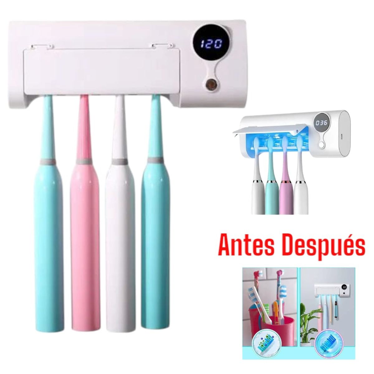 OEM - Esterilizador de Cepillos Dentales hasta 4 a la Vez UV Ultravioleta