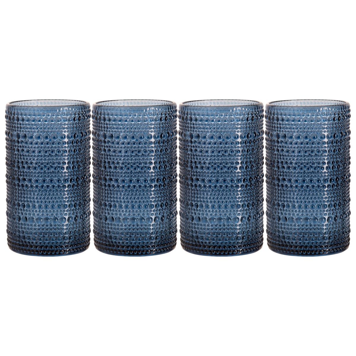 HOME ESSENTIALS - Set x 4 vasos Halo 440ml azul
