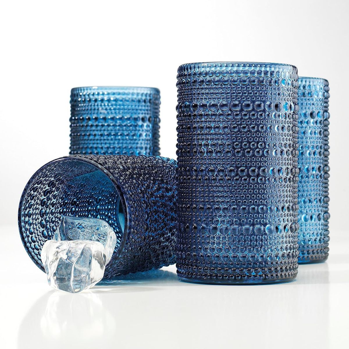 HOME ESSENTIALS - Set x 4 vasos Halo 440ml azul