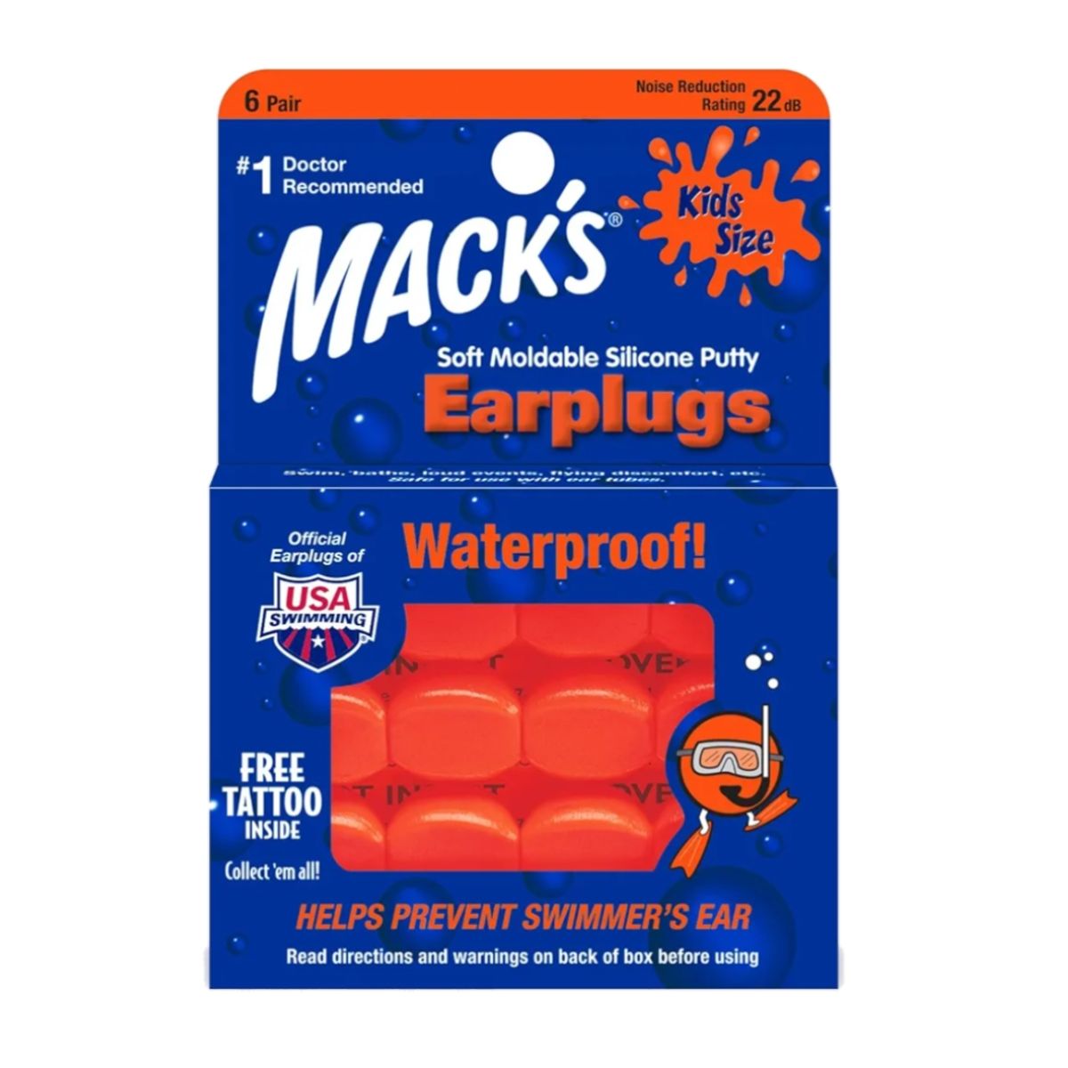 GENERICO - Tapones de Oìdos para Bebès y Niños de Silicona Moldeable 12 unidades - MACKS