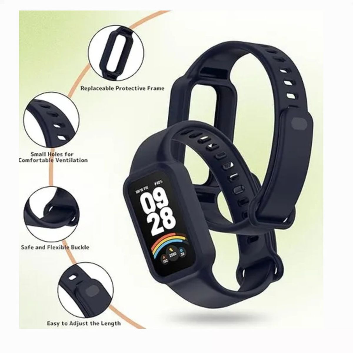 GENERICO - Correa Silicona Para Xiaomi Band 9 Active - Azul