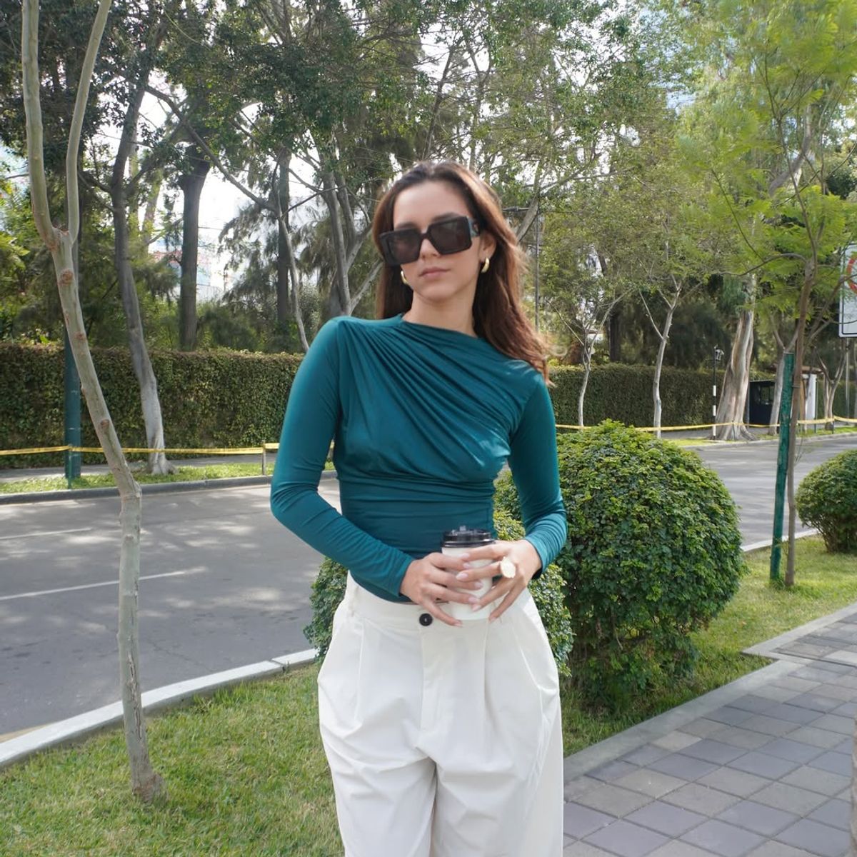 SOLARY - Blusa Corruga Manga Larga