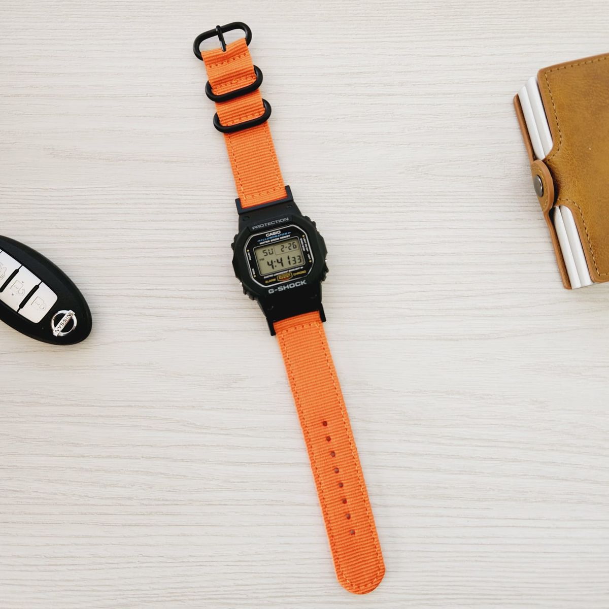 GENERICO - Correa Nylon Repuesto para CASIO G-SHOCK DW-5600 - Naranja
