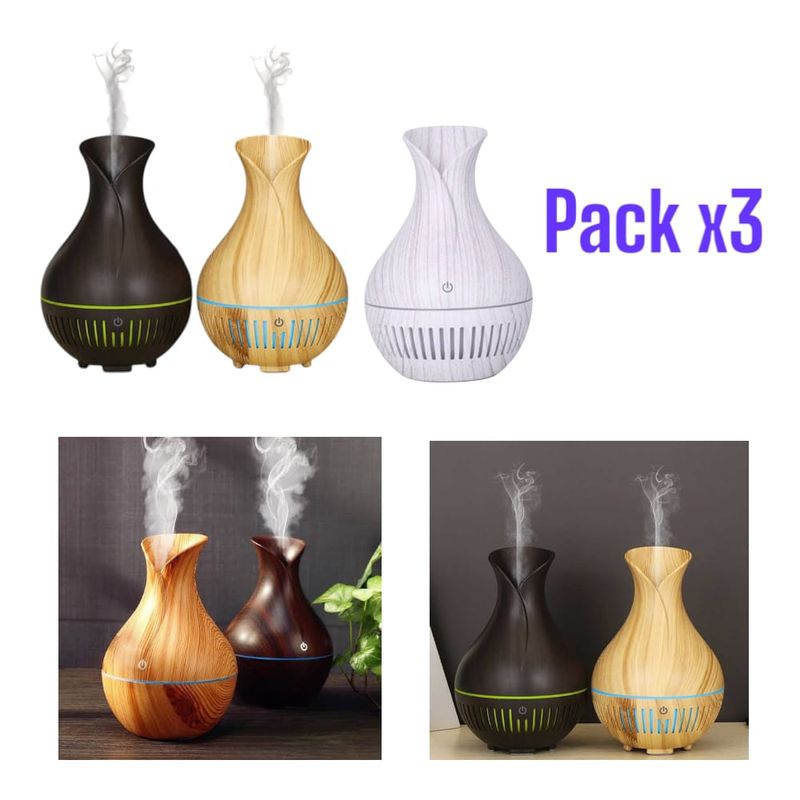 OEM - Set de 3 Humidificadores 150mL RGB – Difusores Ultrasónicos Aroma