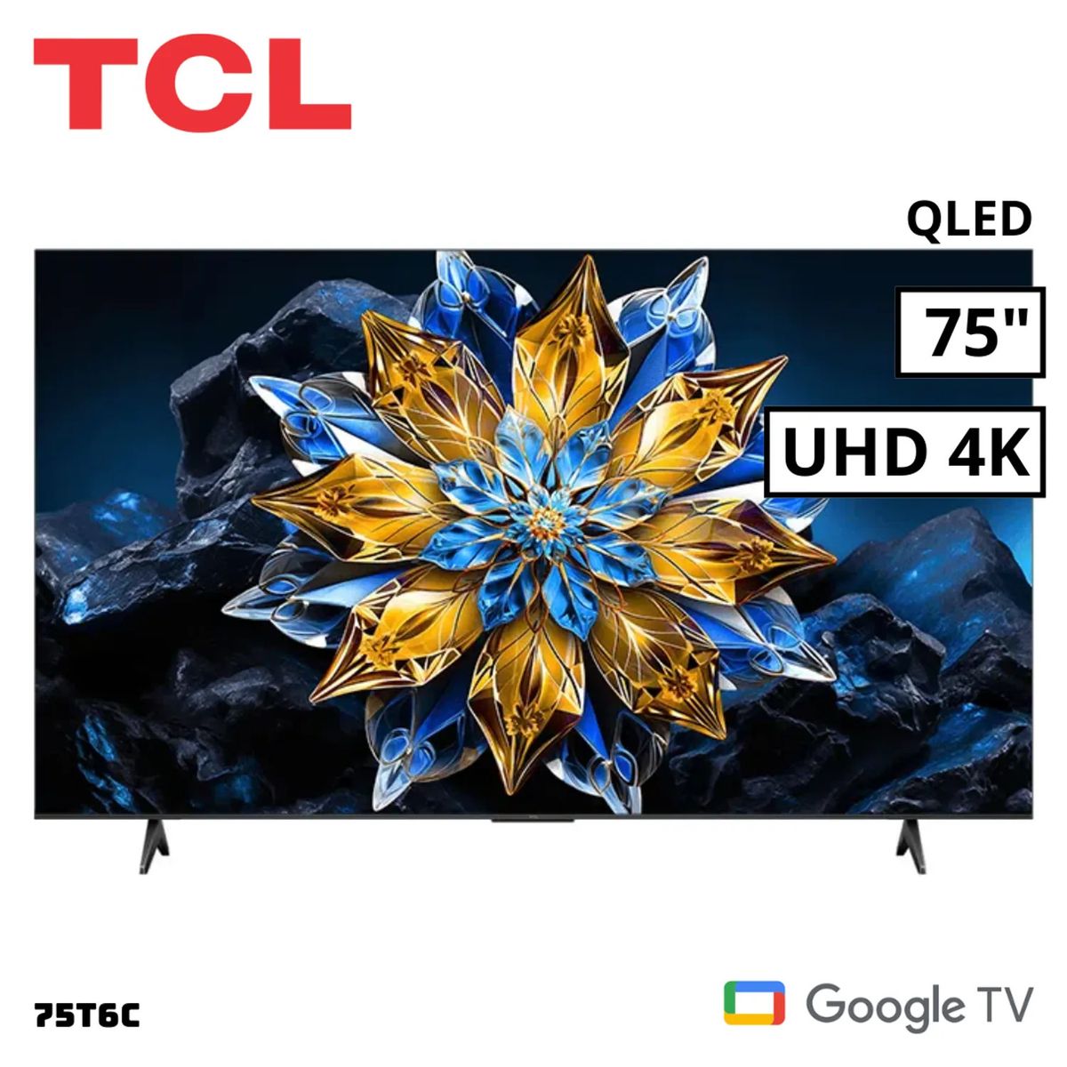 TCL - Televisor TCL QLED 75 UHD 4K Smart TV 75T6C