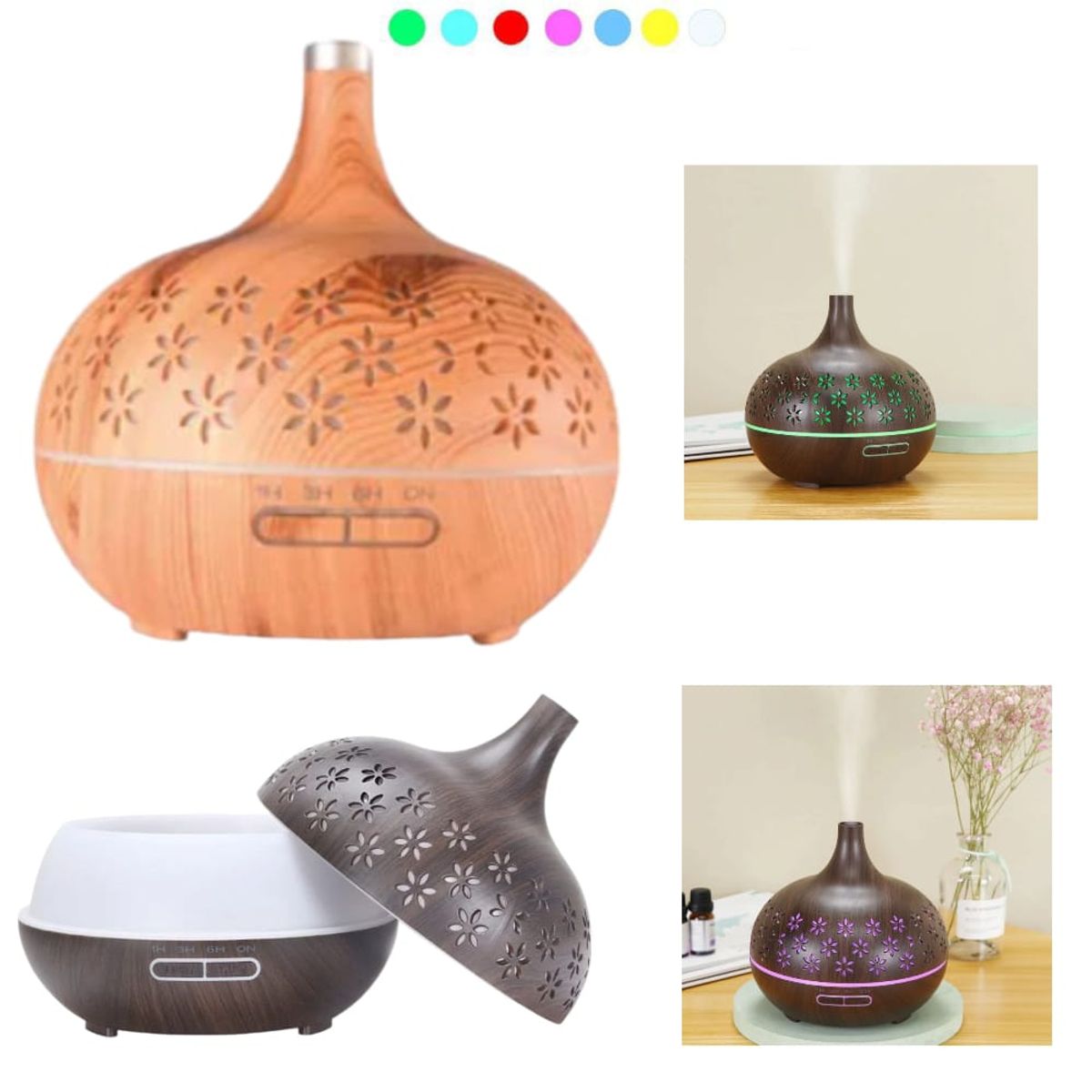 OEM - Humidificador Difusor de Aromas 400ml Ultrasónico Silencioso