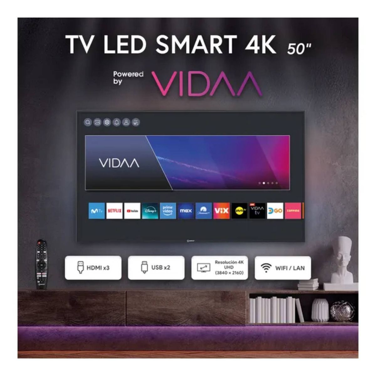 MIRAY - Televisor Miray 50 4K UHD Smart TV VIDAA MK50 E204