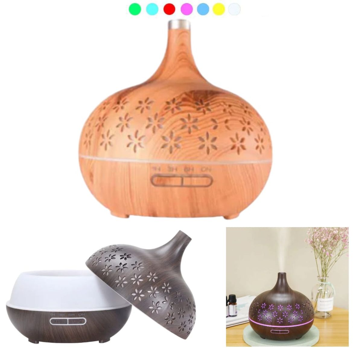 OEM - Difusor Ultrasónico 400ml con Luz LED y Función Humidificadora