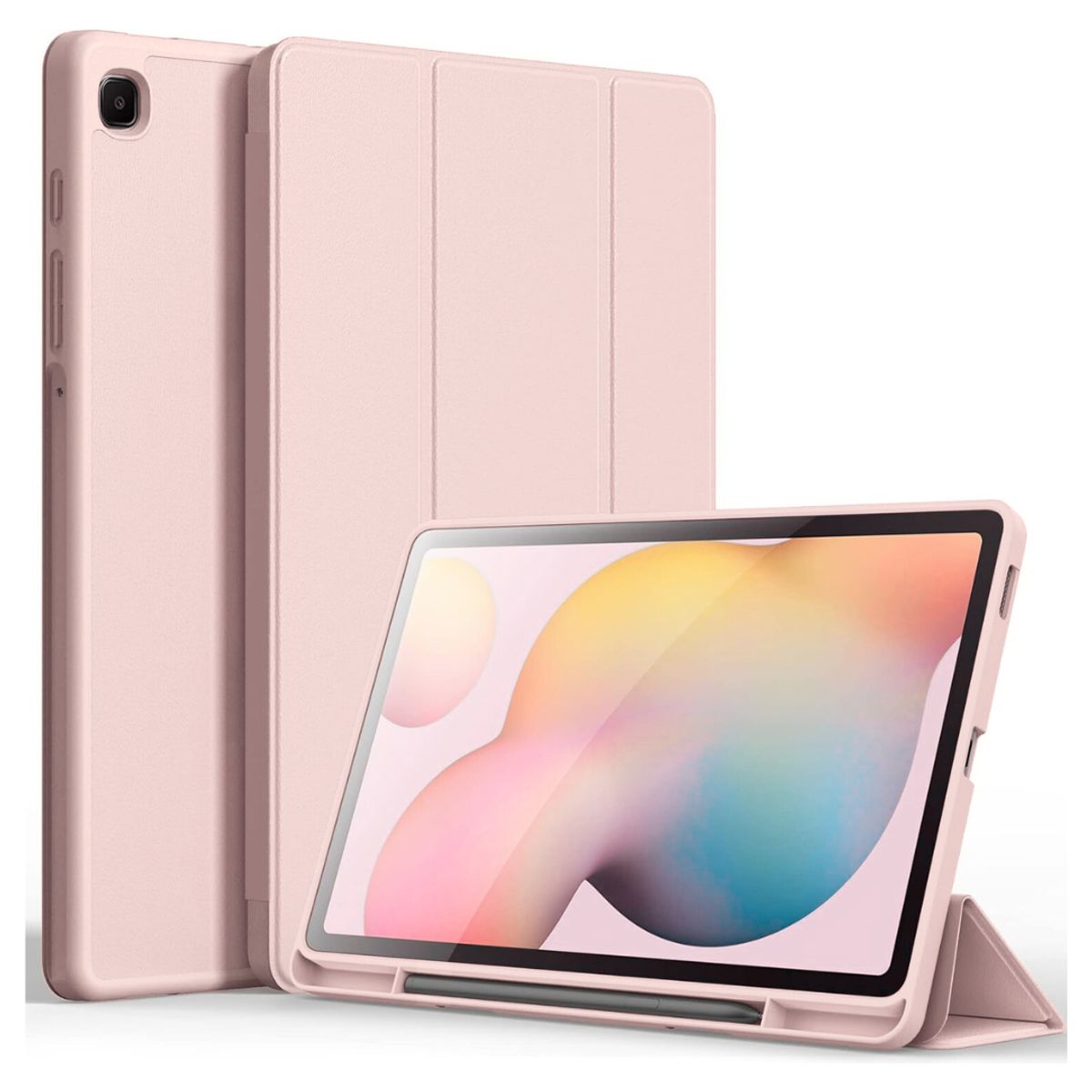 GENERICO - Funda Smart Case Portapencil Para Samsung S6 Lite 10 .4" - ROSADO