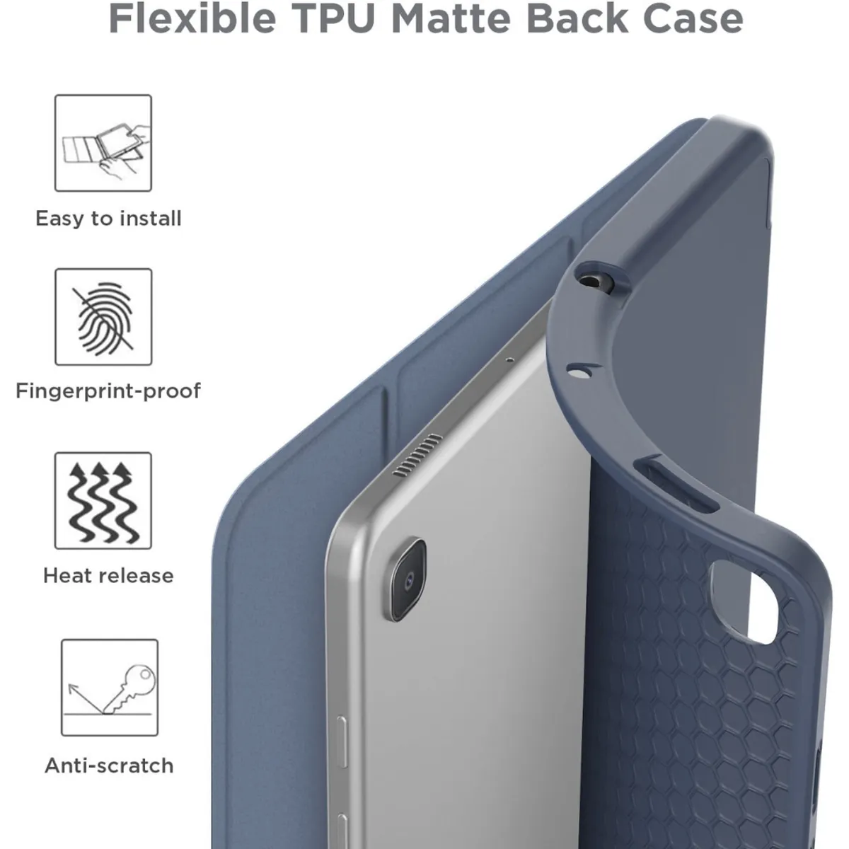 GENERICO - Funda Smart Case Portapencil Para Samsung S6 Lite 10 .4" - AZUL