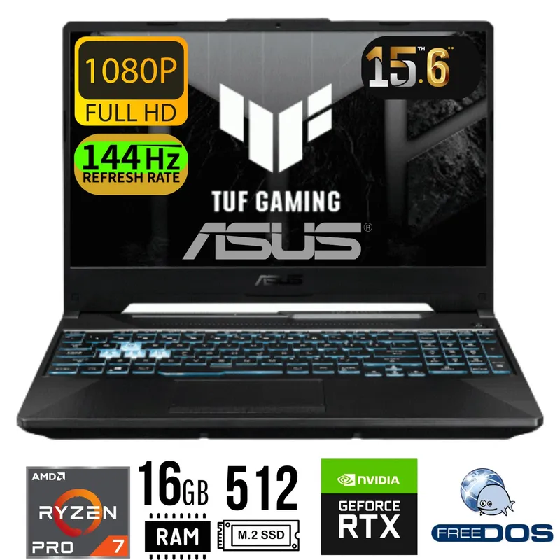ASUS - Laptop ASUS TUF A15  FA506NFR-HN014, 15,6 FHD, R7-7435HS, RAM 16GB, SSD 512GB, RTX2050 4GB, FREE DOS