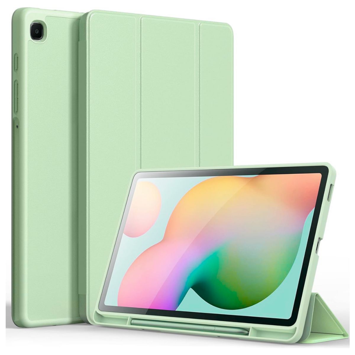 GENERICO - Funda Smart Case Portapencil Para Samsung S6 Lite 10 .4" - VERDE C.