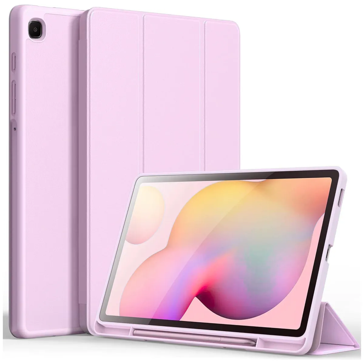 GENERICO - Funda Smart Case Portapencil Para Samsung S6 Lite 10 .4" - ROSADO 2