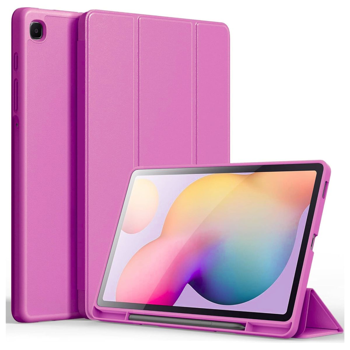 GENERICO - Funda Smart Case Portapencil Para Samsung S6 Lite 10 .4" - FUCSIA