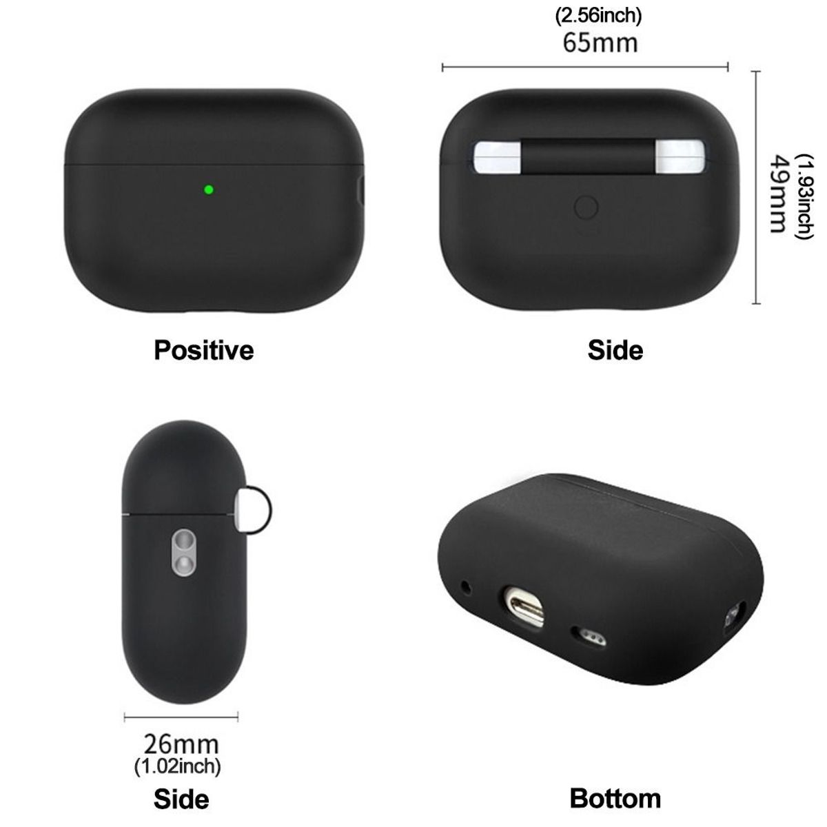 GENERICO - Case Funda Silicona para AIRPODS PRO 1 / 2 - Negro