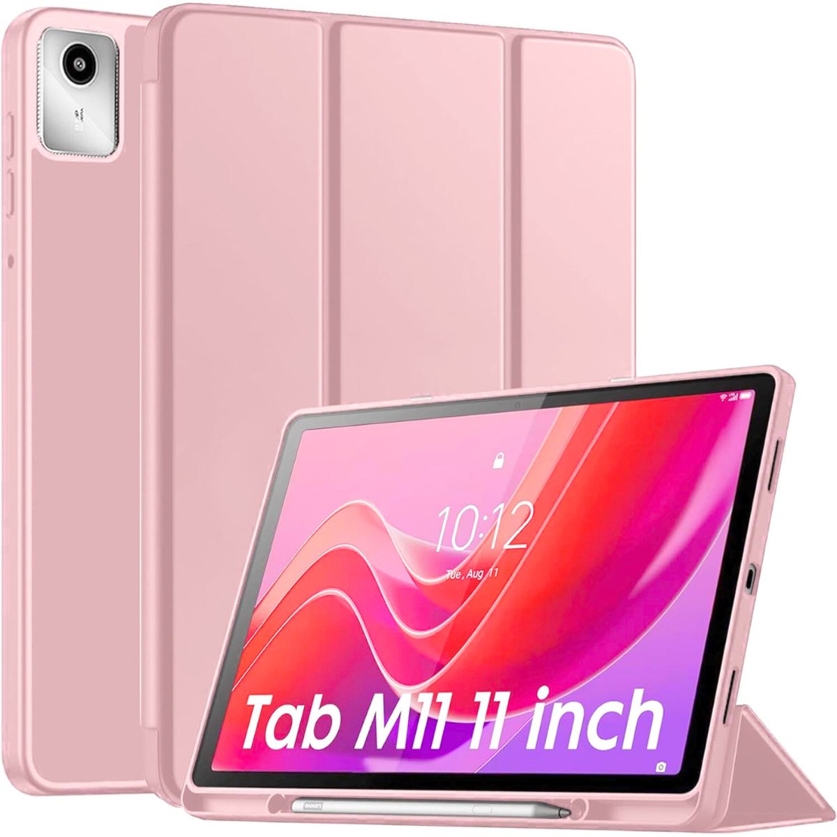 GENERICO - Funda Smart Case Portapencil Para Lenovo M11  K11 - ROSADO