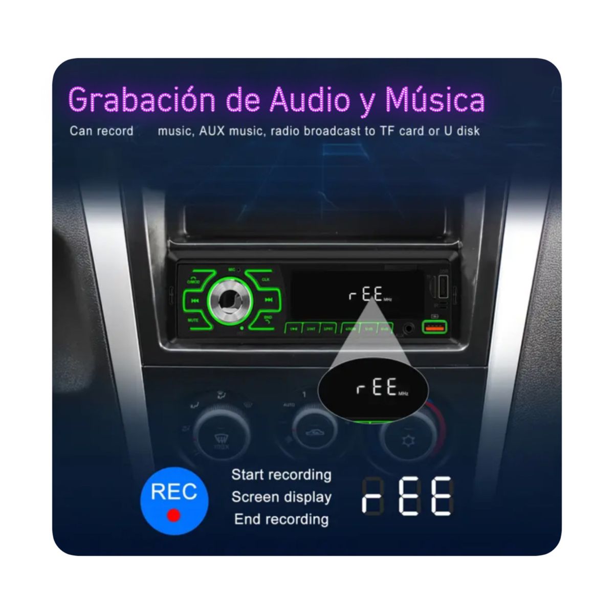 GENERICO - Autoradio Bluetooth 12V - A3435 doble RCA doble usb