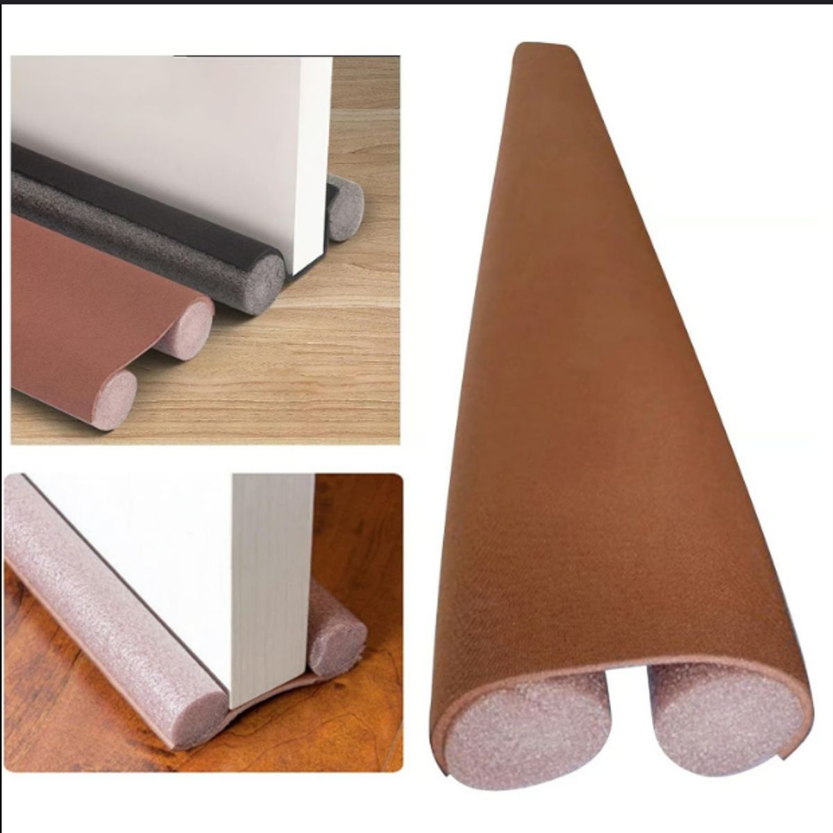 GENERICO - Burlete Flexible de Espuma 95cm Protección Sellado de Puertas -MARRON