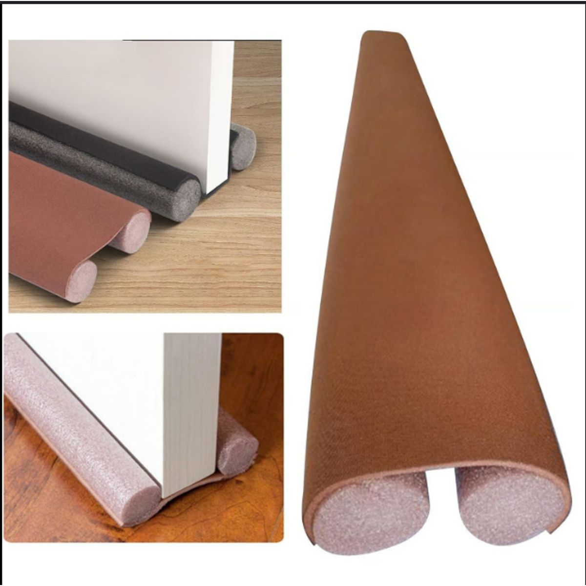 GENERICO - Burlete Flexible de Espuma 95cm Protección Sellado de Puertas -MARRON