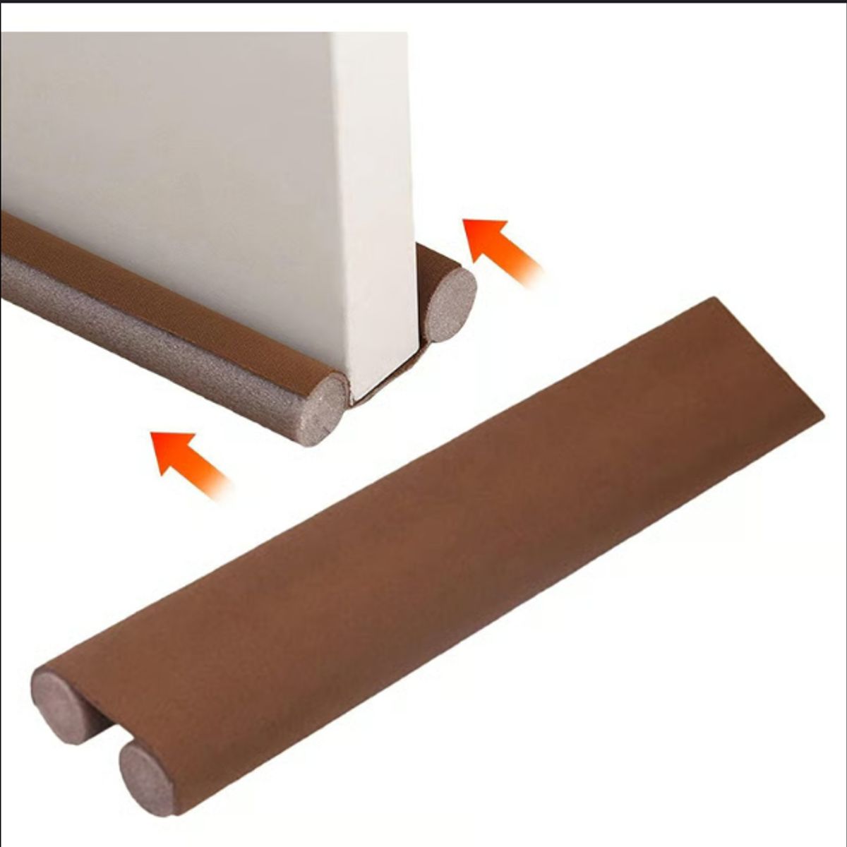 GENERICO - Burlete Flexible de Espuma 95cm Protección Sellado de Puertas -MARRON