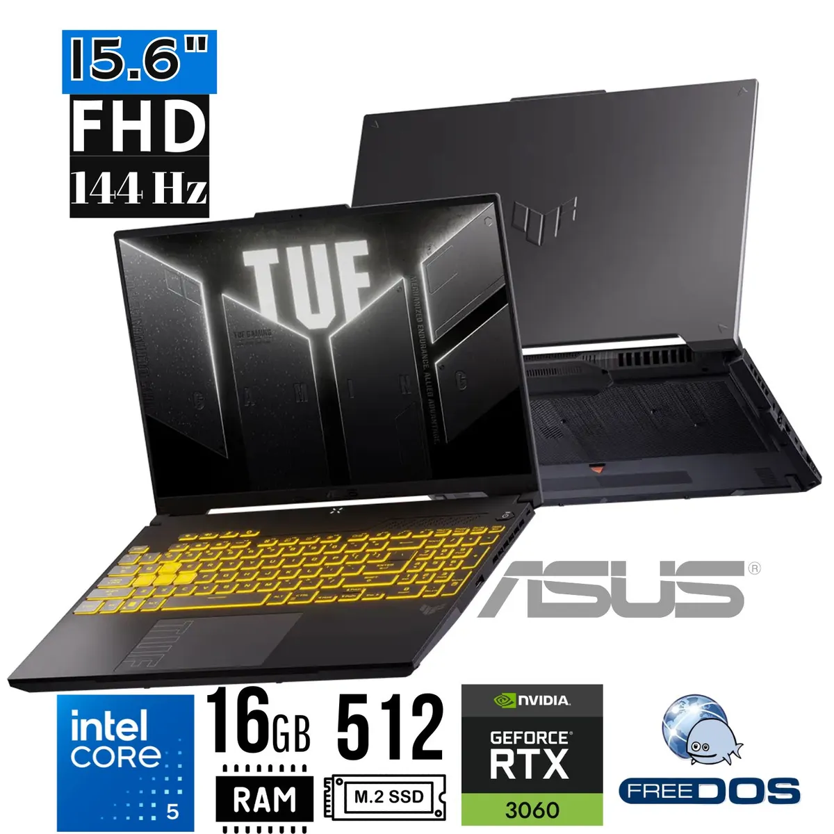ASUS - Laptop ASUS TUF F16  FX607VJ-RL009, 16 FHD 144Hz, i5-210H, RAM 16GB, SSD 512GB, RTX3050 6GB, Free Dos