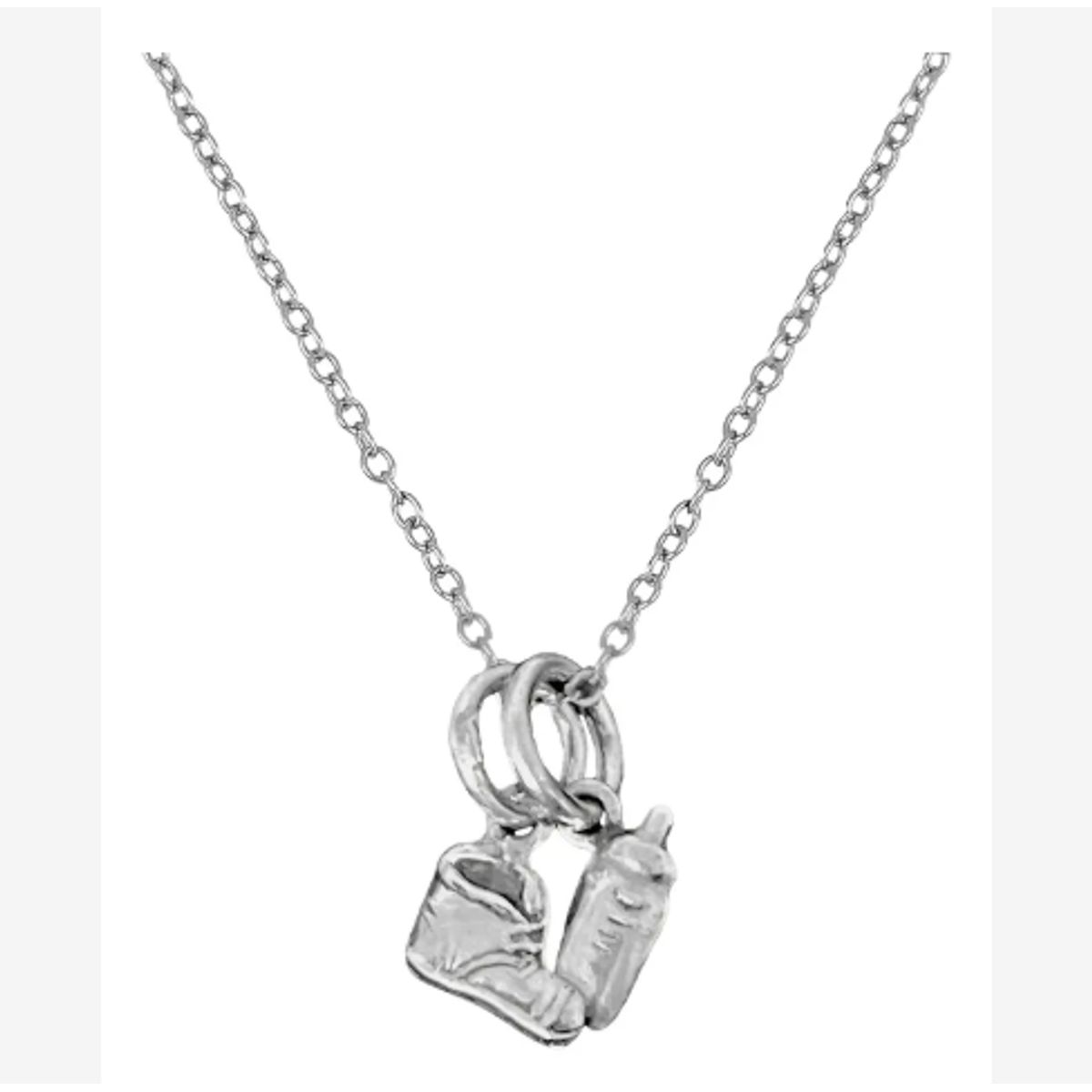 GENERICO - Collar Hombre Zapato Biberón Bebé Regalo Papá Joya Plata