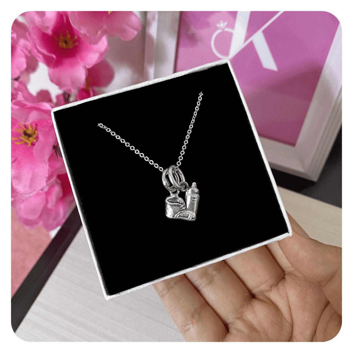 GENERICO - Collar Hombre Zapato Biberón Bebé Regalo Papá Joya Plata