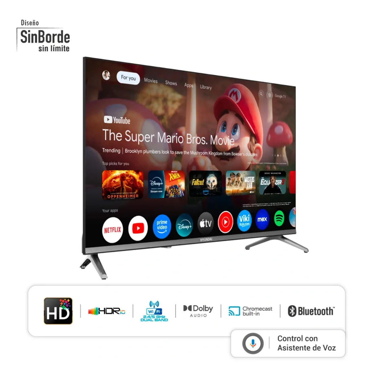 HYUNDAI - TELEVISOR HYUNDAI 32 QLED SMART TV GOOGLE TV HD - HYLED3259QG