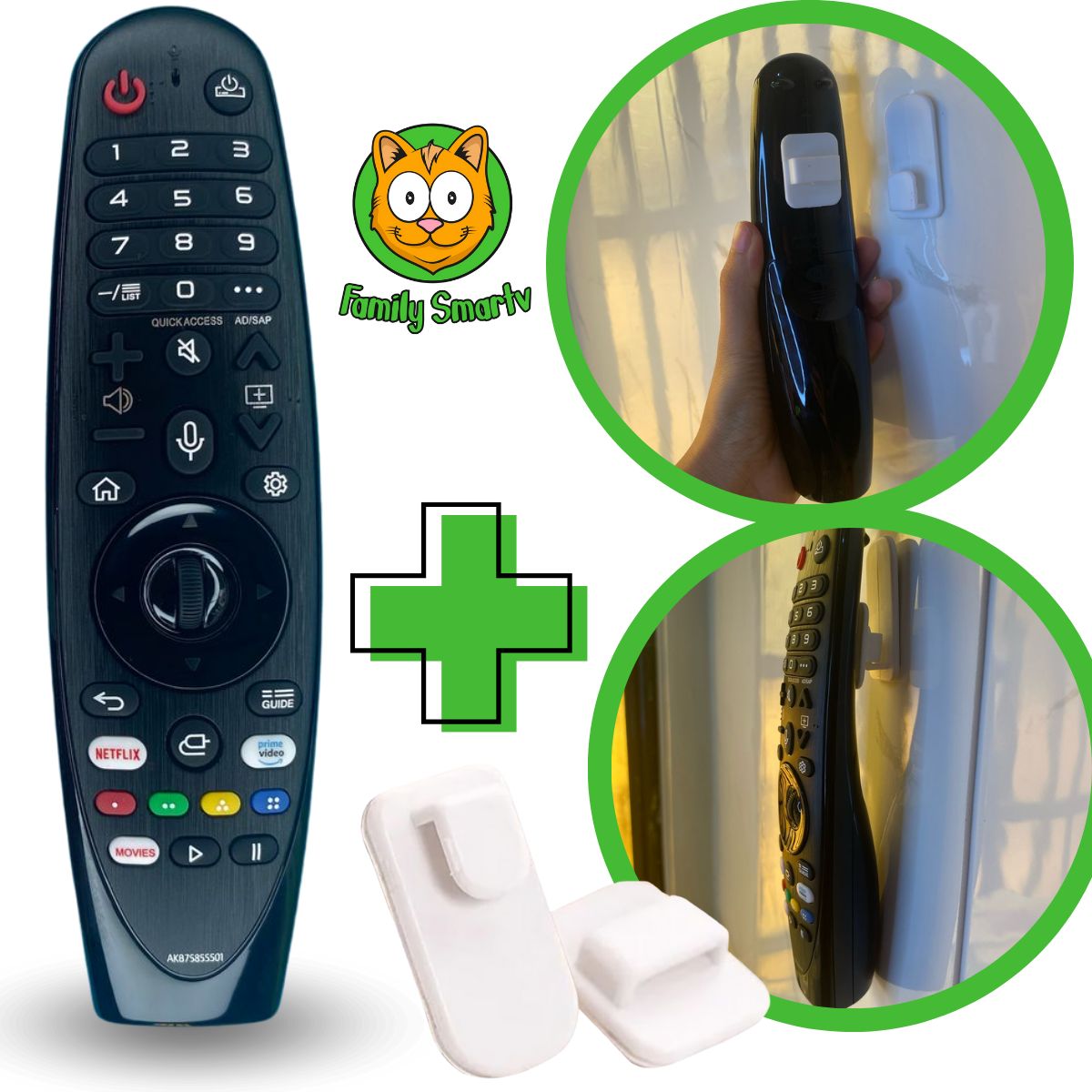 GENERICO - Control Remoto LG Generico Magic 2018-2019-2020 Sin Voz + Soporte