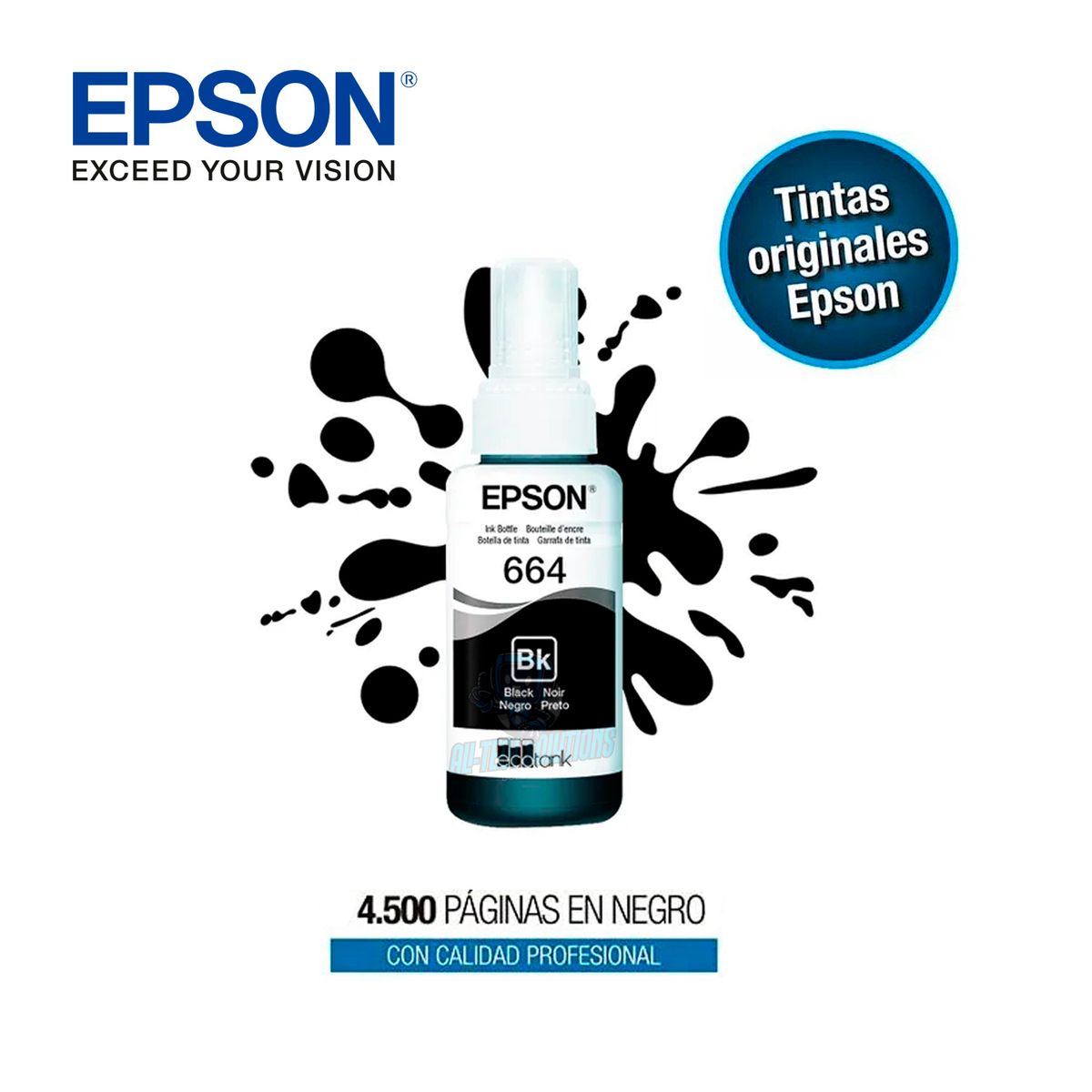 EPSON - TINTA EPSON T664 NEGRO ORIGINAL
