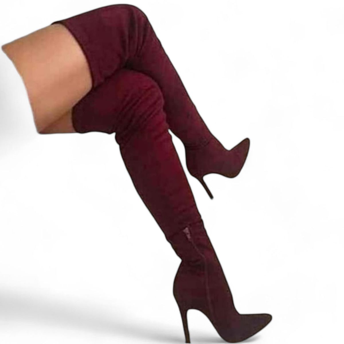 GENERICO - Botin Mujer Yomar Stretch Sueder Aguja 71299P-75 Color Guinda