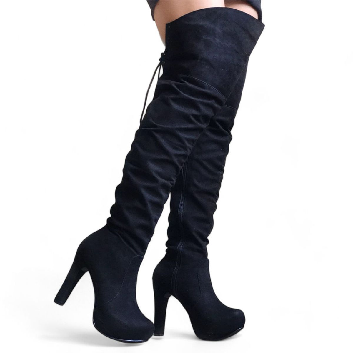 GENERICO - Botin Mujer Yomar Vestir Gamuza Taco 12 Delgado 2086L-78 Negro