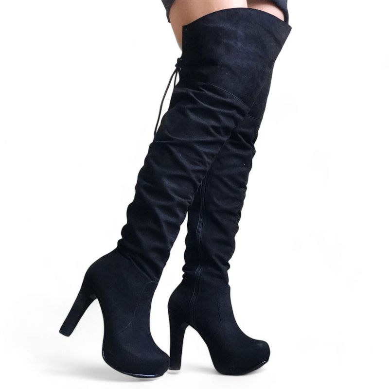 GENERICO - Botin Mujer Yomar Vestir Gamuza Taco 12 Delgado 2086L-78 Negro