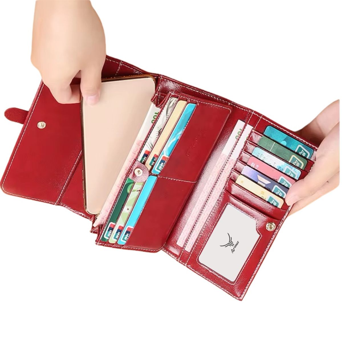 ARMUZ - Billetera de Cuero Vacuno con RFID Ejecutiva 5160 Mujer