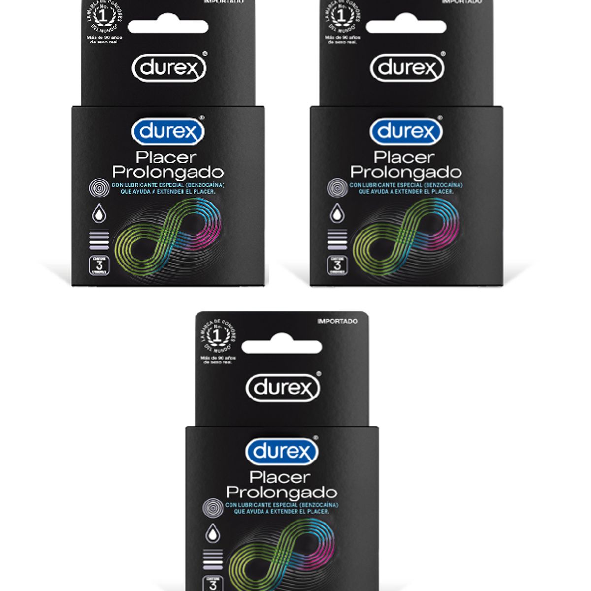 DUREX - Preservativo Durex Placer Prolongado 3 Cajas