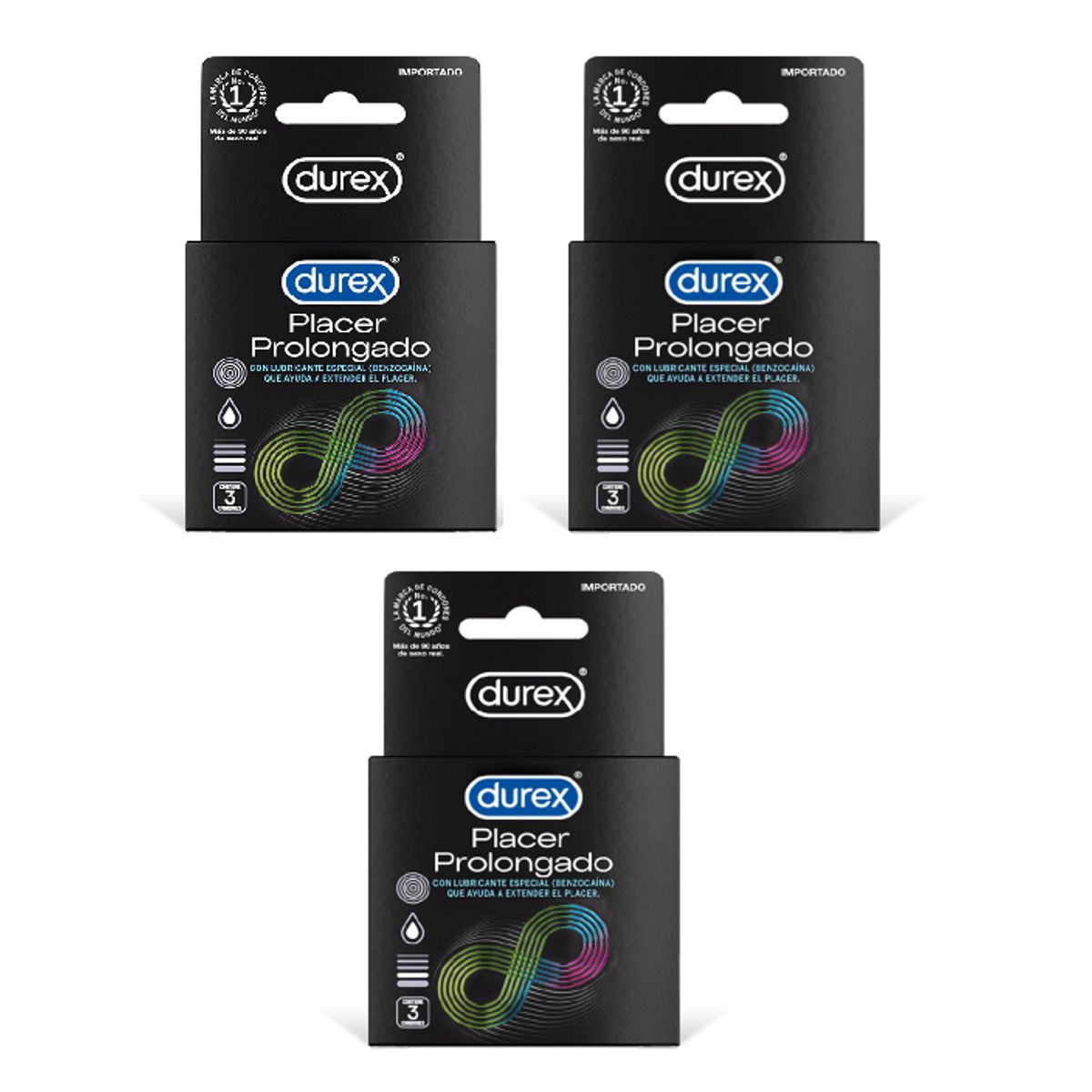 DUREX - Preservativo Durex Placer Prolongado 3 Cajas