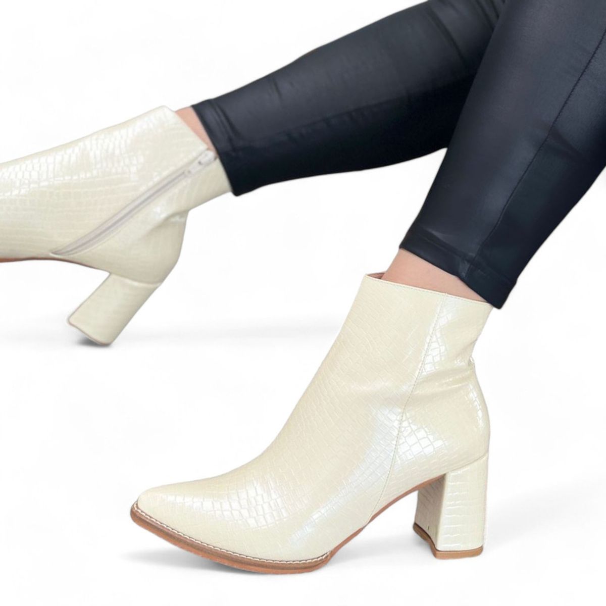 GENERICO - Botin Mujer Yomar Elegante Con Relieve Reptilian Taco 7 015L-65