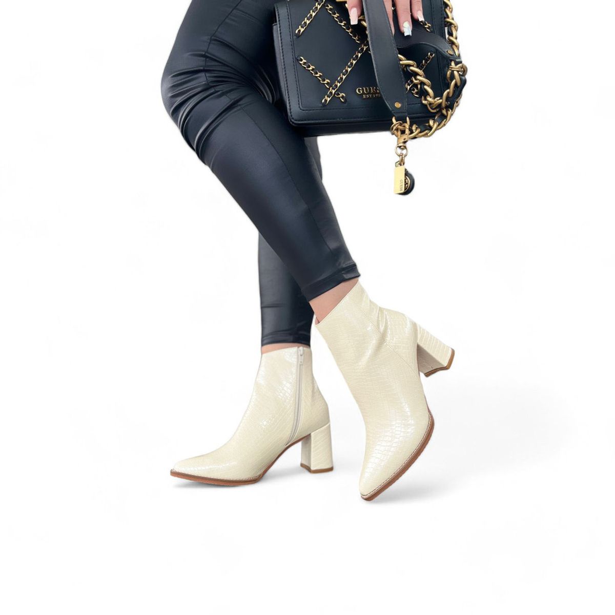 GENERICO - Botin Mujer Yomar Elegante Con Relieve Reptilian Taco 7 015L-65