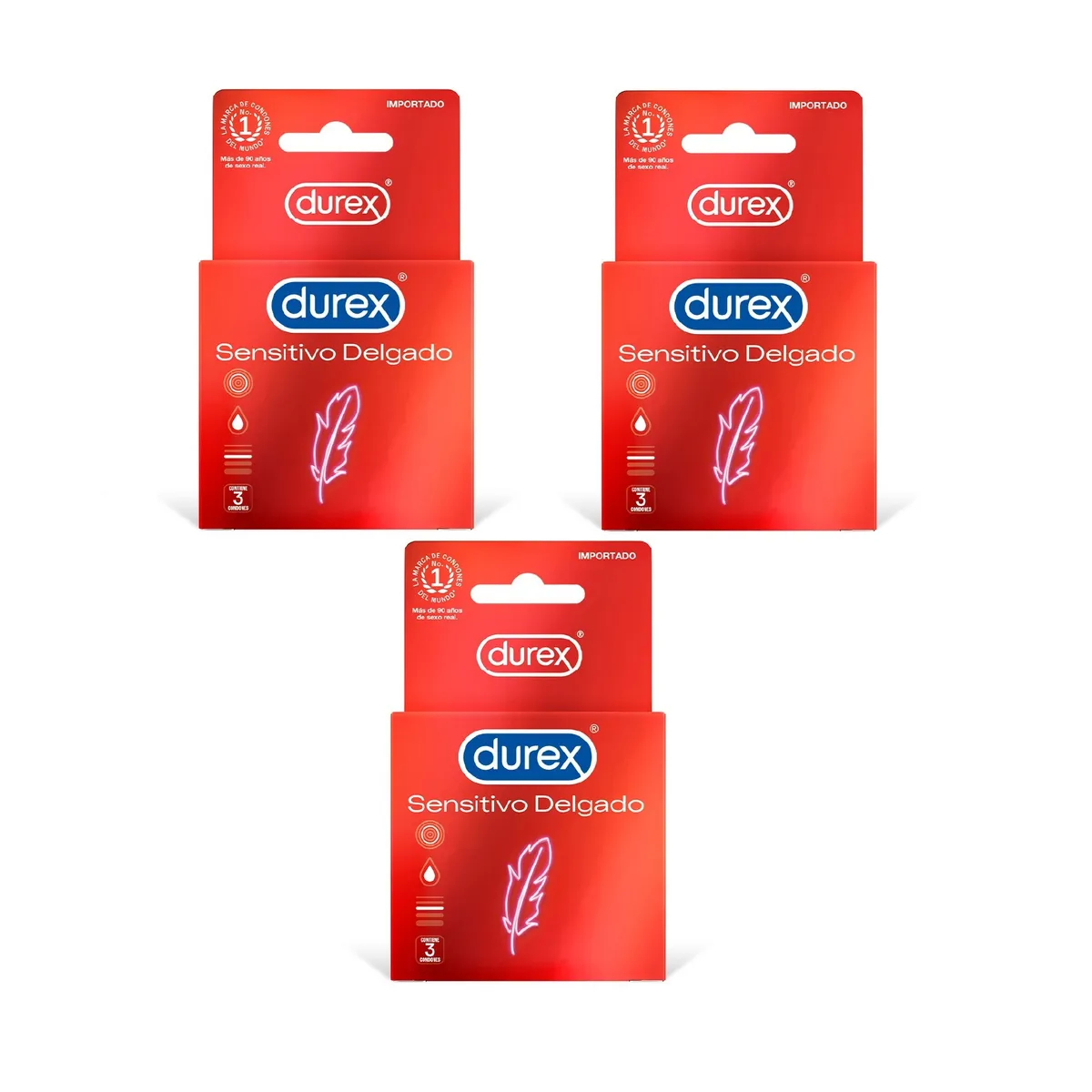 DUREX - Preservativo Durex Sensitivo Delgado 3 Cajas