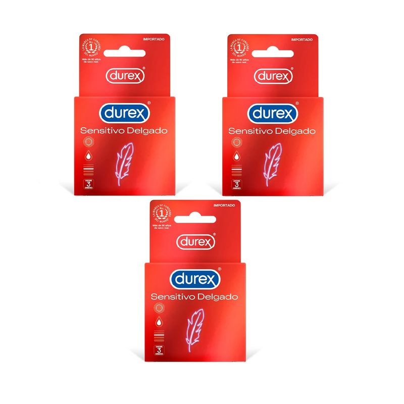 DUREX - Preservativo Durex Sensitivo Delgado 3 Cajas