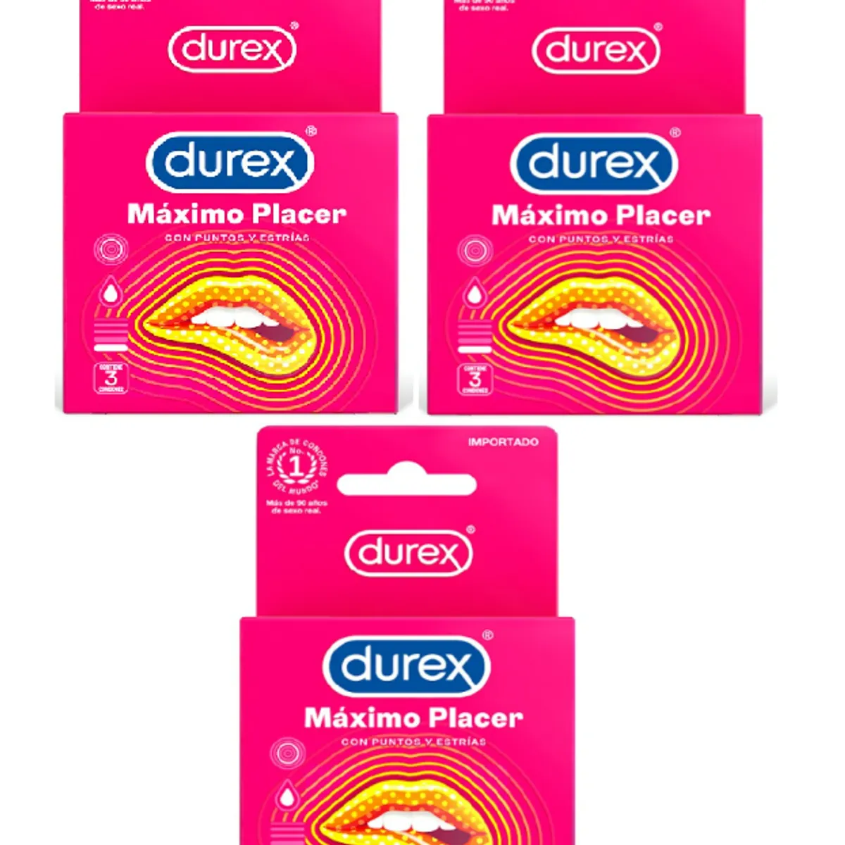 DUREX - Preservativo Durex Máximo Placer 3 Cajas
